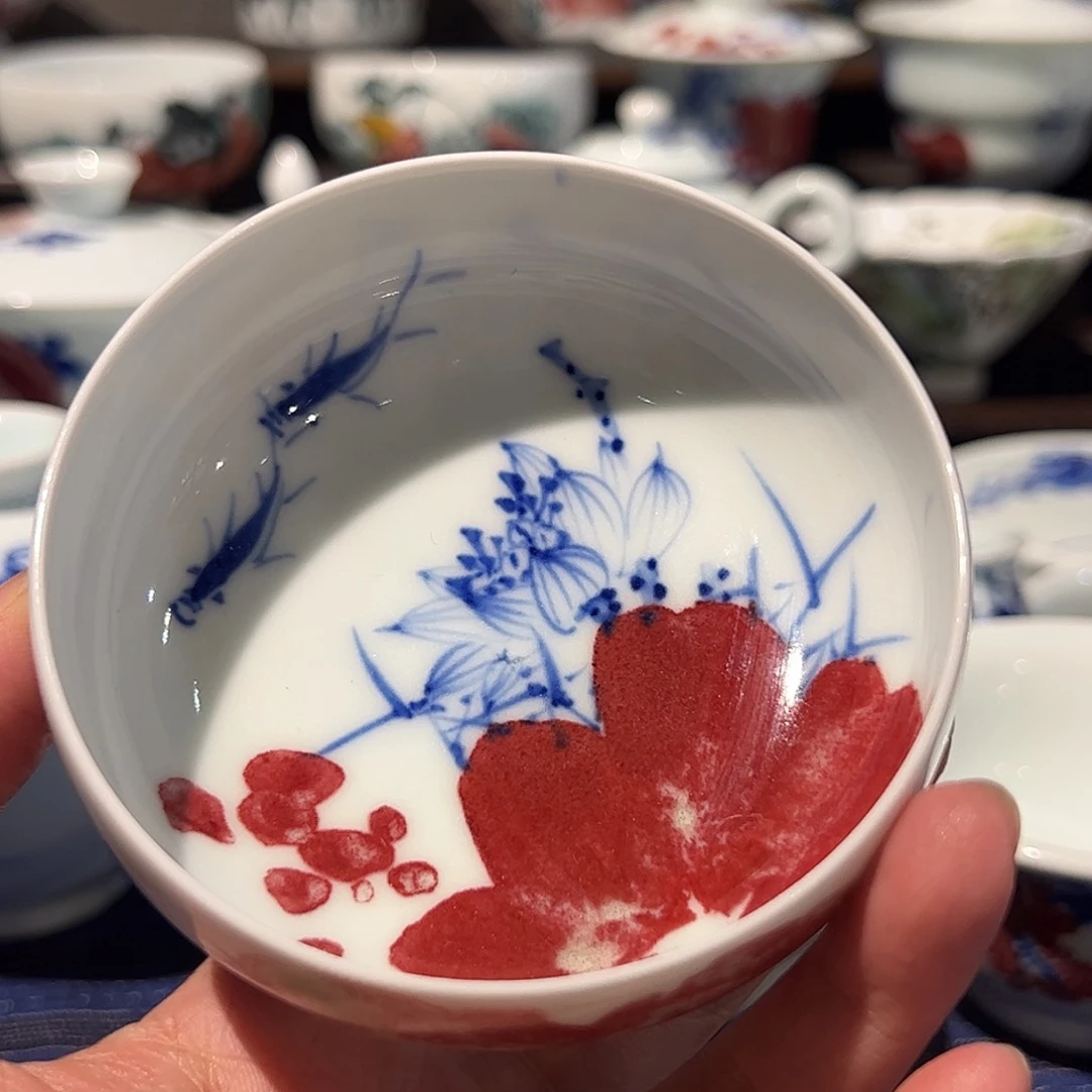 摆件原矿青花釉里红瓷器微瑕