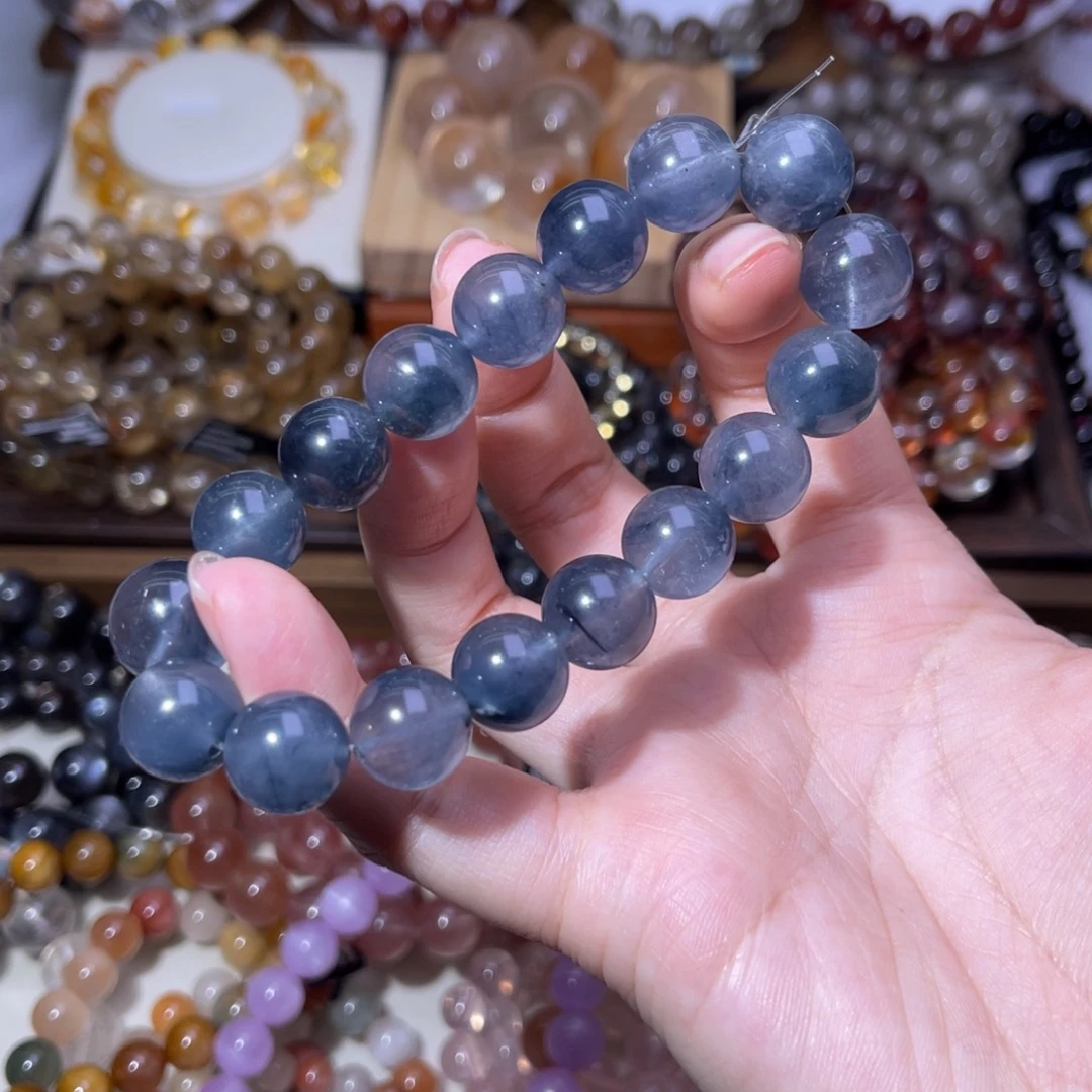 手串水晶未镶嵌蓝兔毛12➕