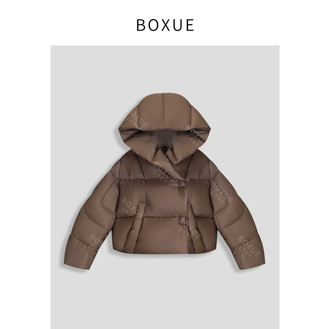 BOXUE“旅人”2024冬季高级感90白鸭绒连帽羽绒服 外套#241212YR414