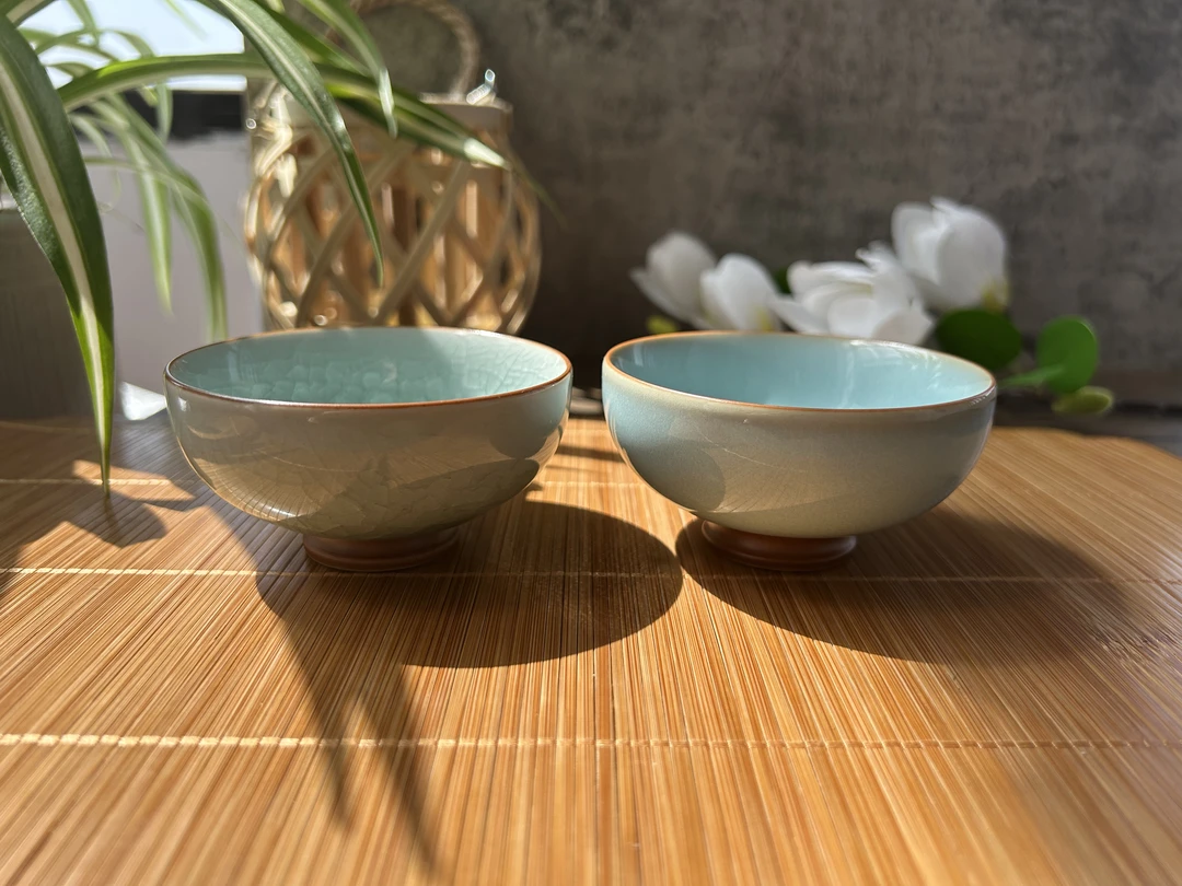 普洱碗杯对杯天青＋冰花