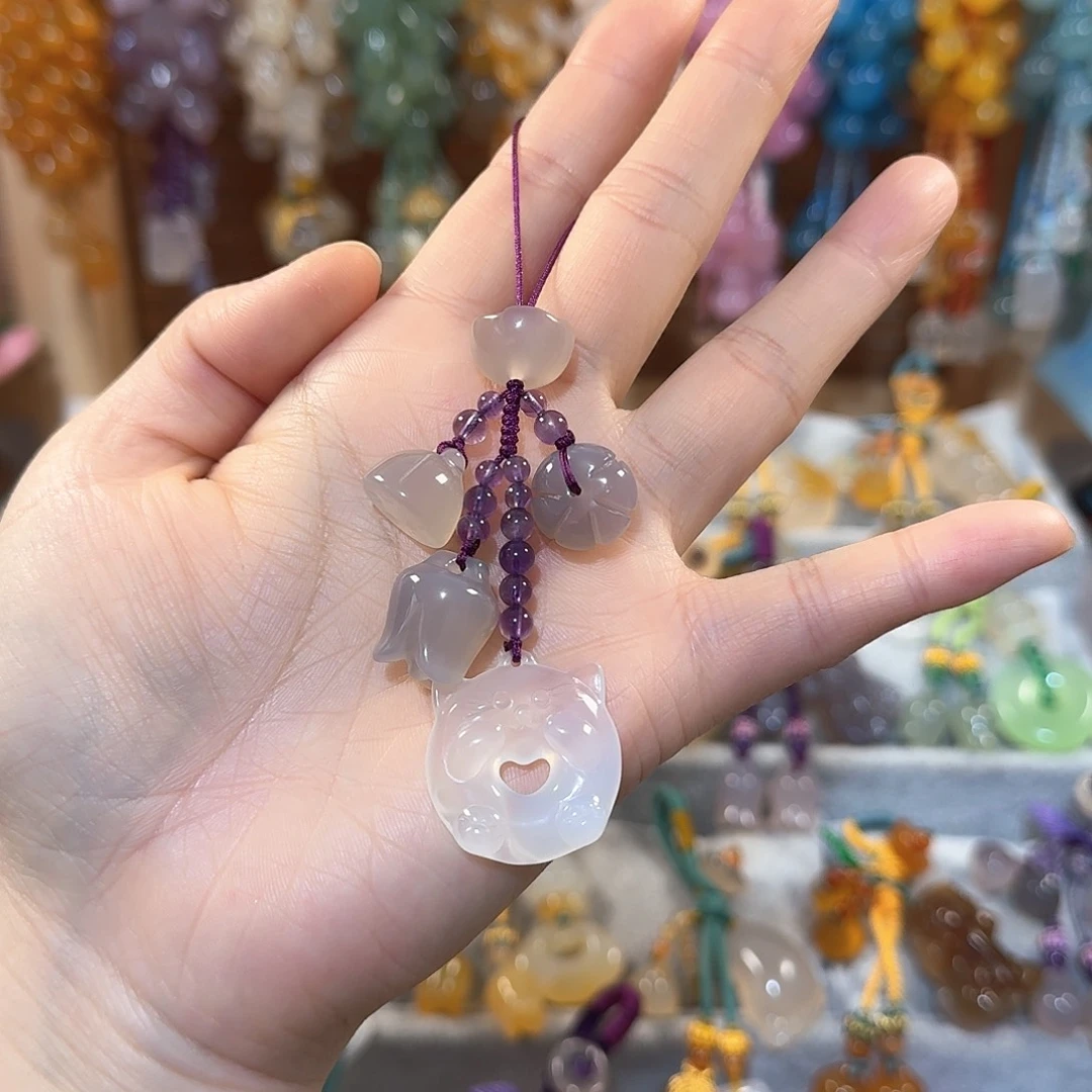 玛瑙/玉髓手机挂件未镶嵌