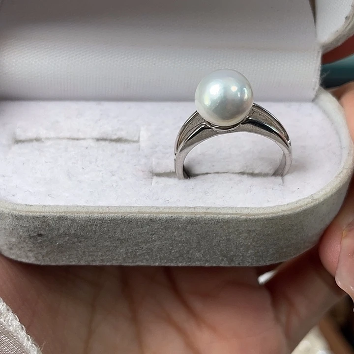淡水珍珠戒指银S925镶嵌
