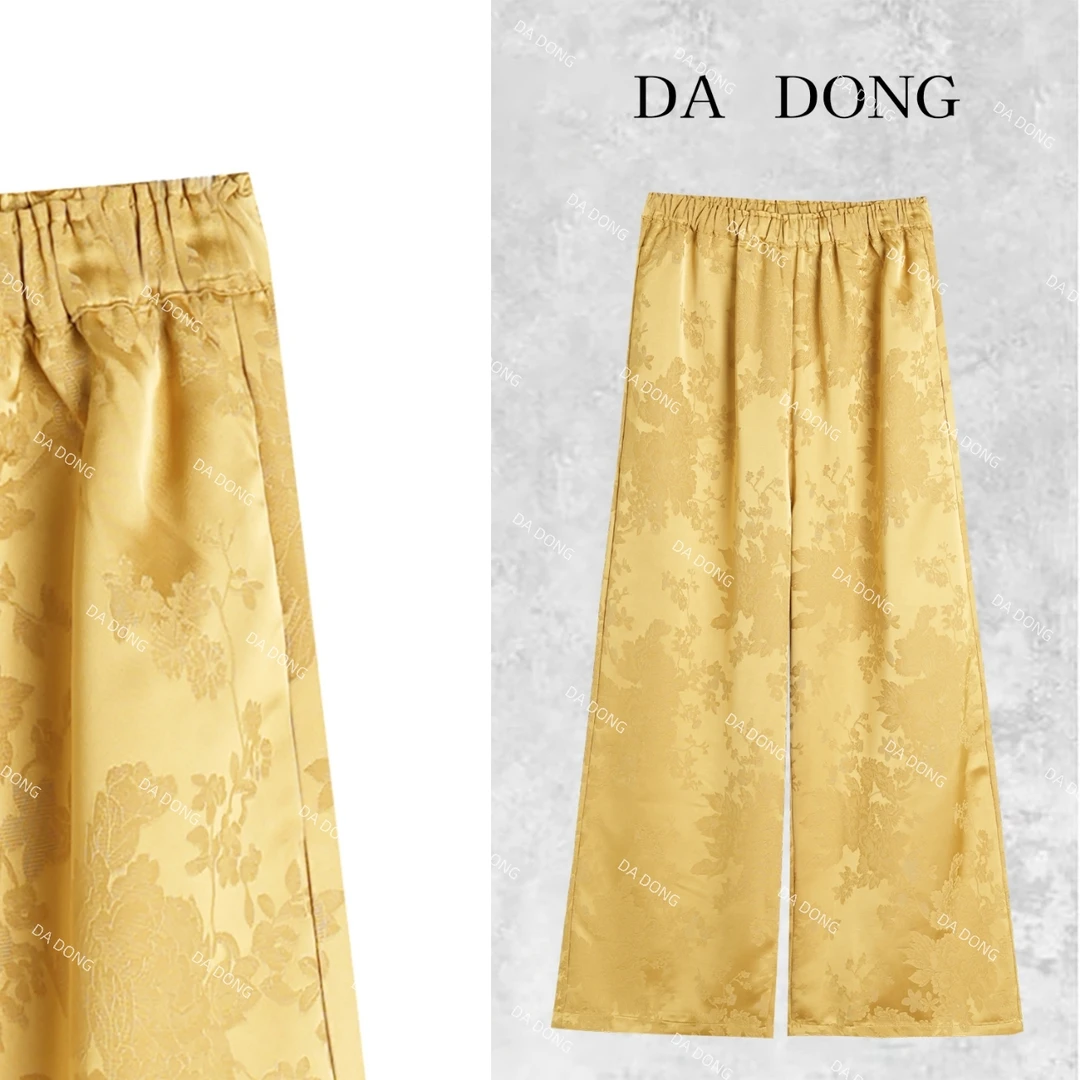 花溪--新中式国风气质时尚休闲夏季复古宽松松紧腰百搭显瘦阔腿裤