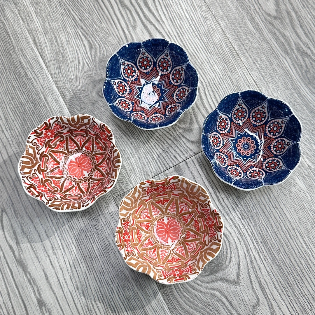 波西米亚树纹小碟-2红色2浅蓝