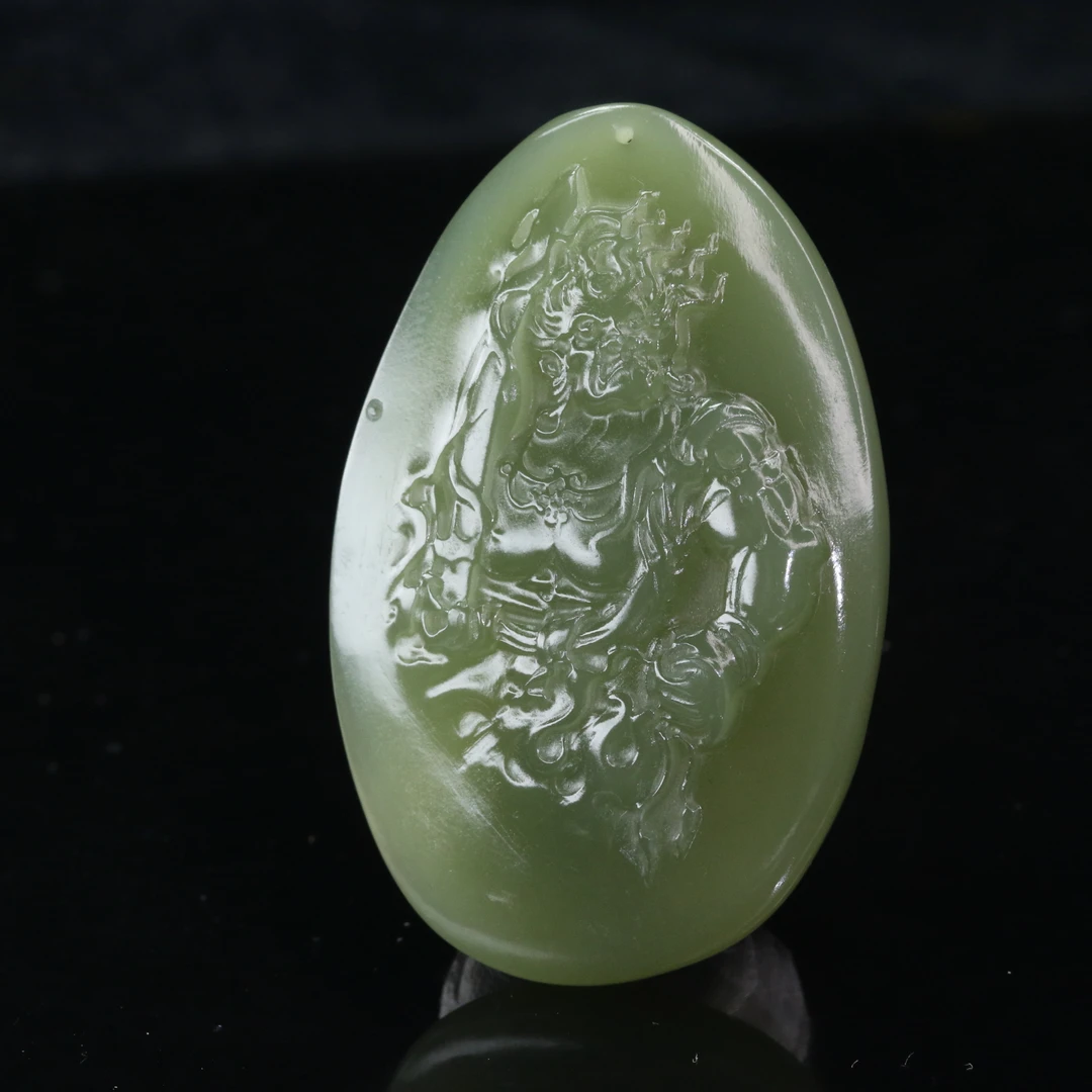 5和田玉湖水绿不动明王/300176保利厦门拍卖