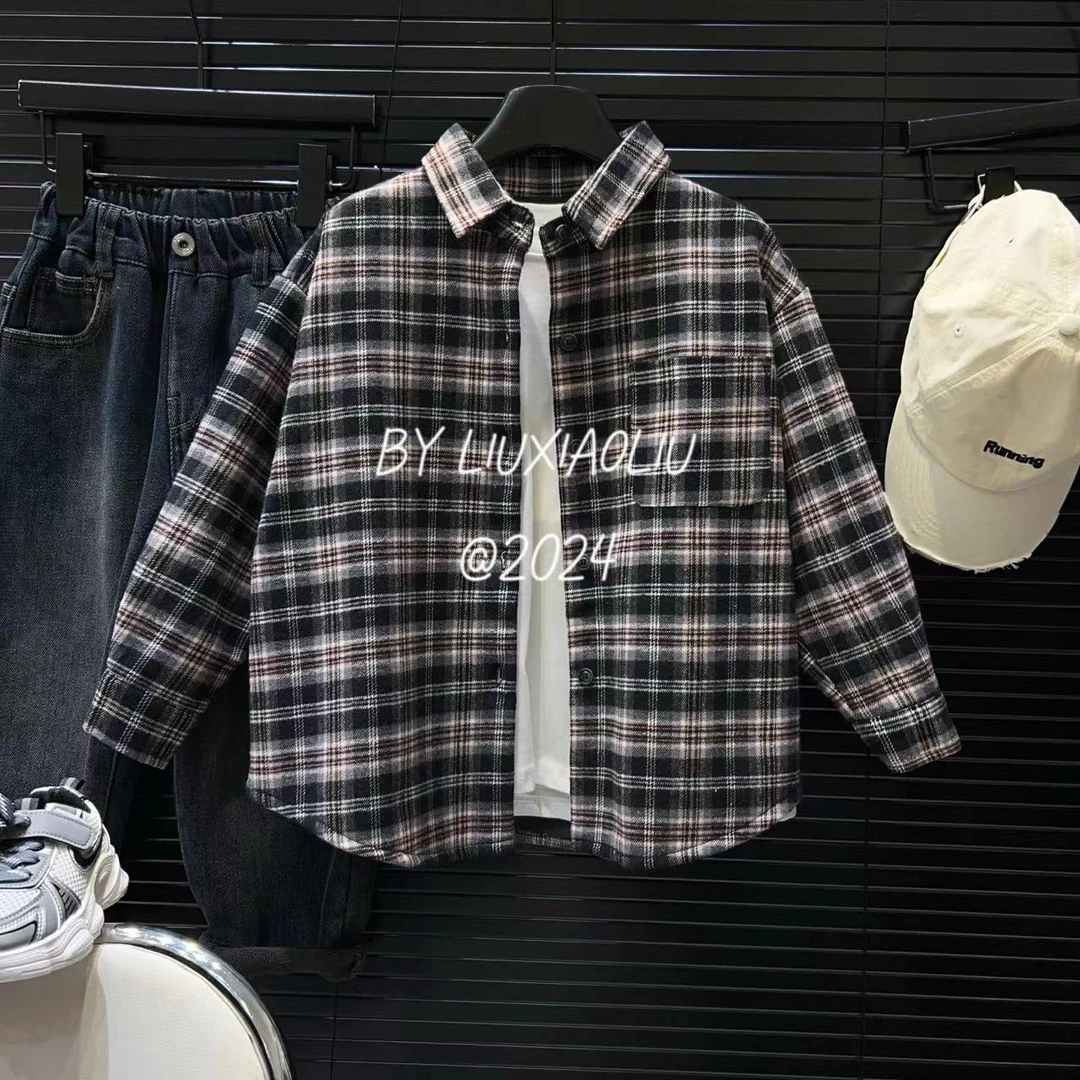 杭州六小六正版 BY LIUXIAOLIU秋冬季儿童加绒衬衫外套12262