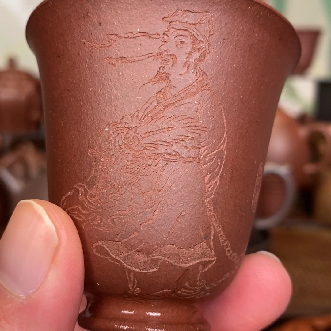 紫砂茶杯底槽清杯子