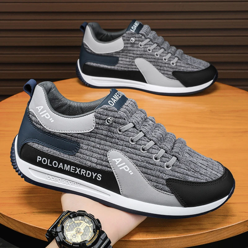 爆款灯芯绒男鞋2025新款潮流运动男士秋冬一脚蹬阿保暖休闲甘潮鞋