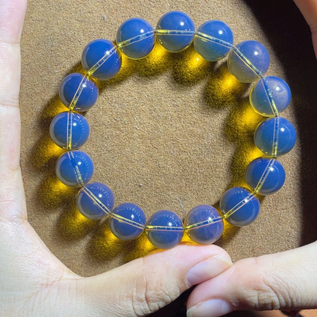 蓝珀未镶嵌裸石12加净水天空蓝