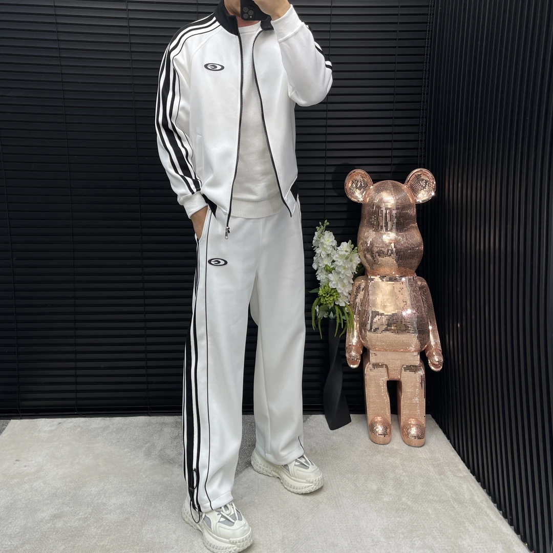 男士休闲套装立领印花秋冬新品运动休闲时尚穿搭减龄百搭