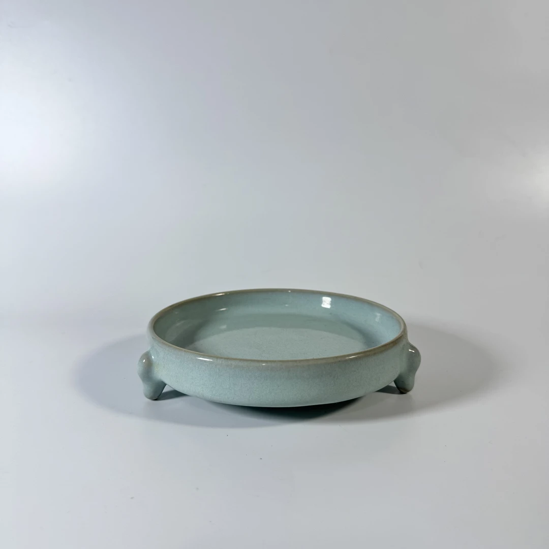 汝瓷手工三足洗壶承干泡台壶托茶具配件家用陶瓷复古茶壶垫