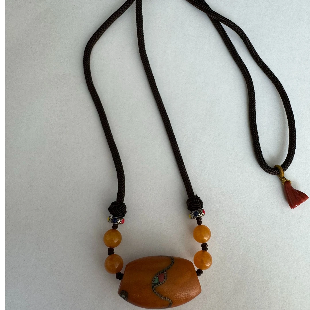 【鸿莱】老蜡马蹄珠锁骨链10