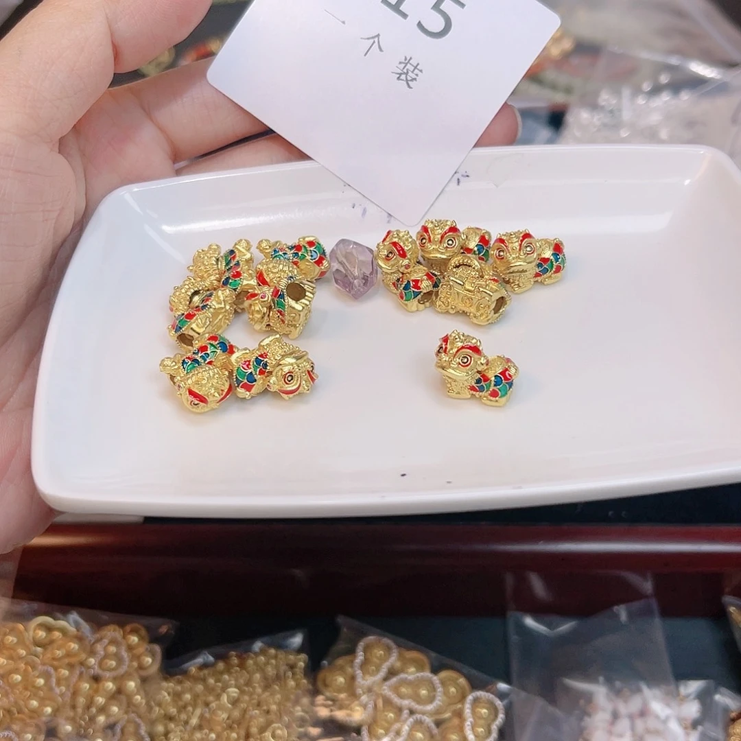紫晶珠宝半成品银S925镀金镶嵌15