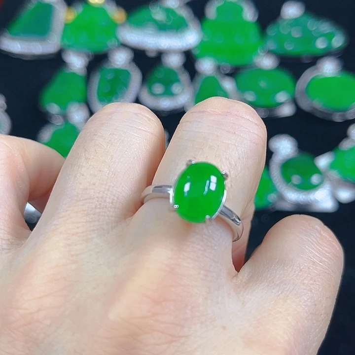 翡翠银S925镶嵌吊坠(不含链)