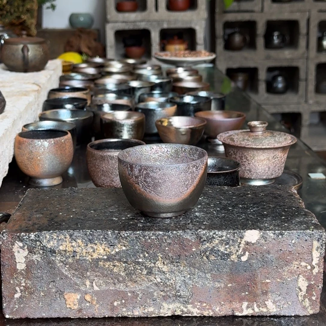 建水紫陶紫泥柴烧茶具