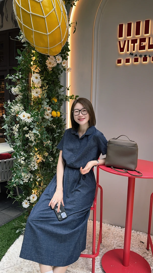 072 & RICE【超薄乐莹裙】100纯棉 夏季休闲牛仔感连衣裙 Z-32S088