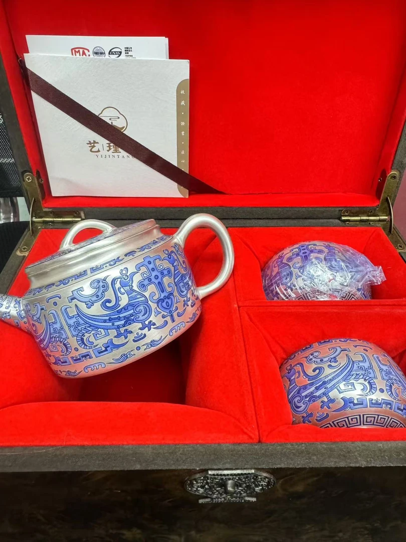 高祖蓝天凤鸟高端银壶套装2236