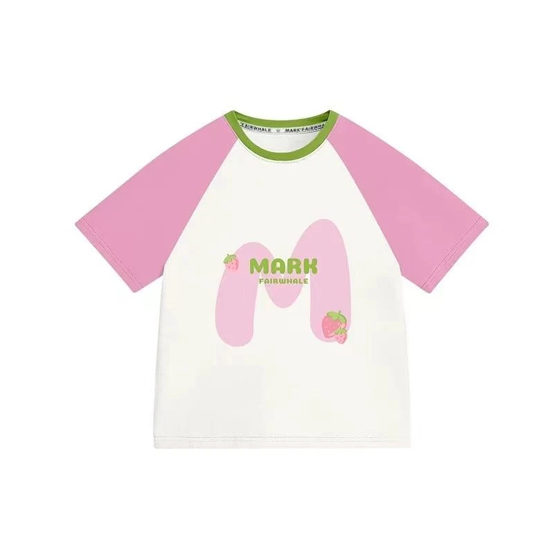 T202男童女童夏季A类棉新款潮童卡通中小大童短袖