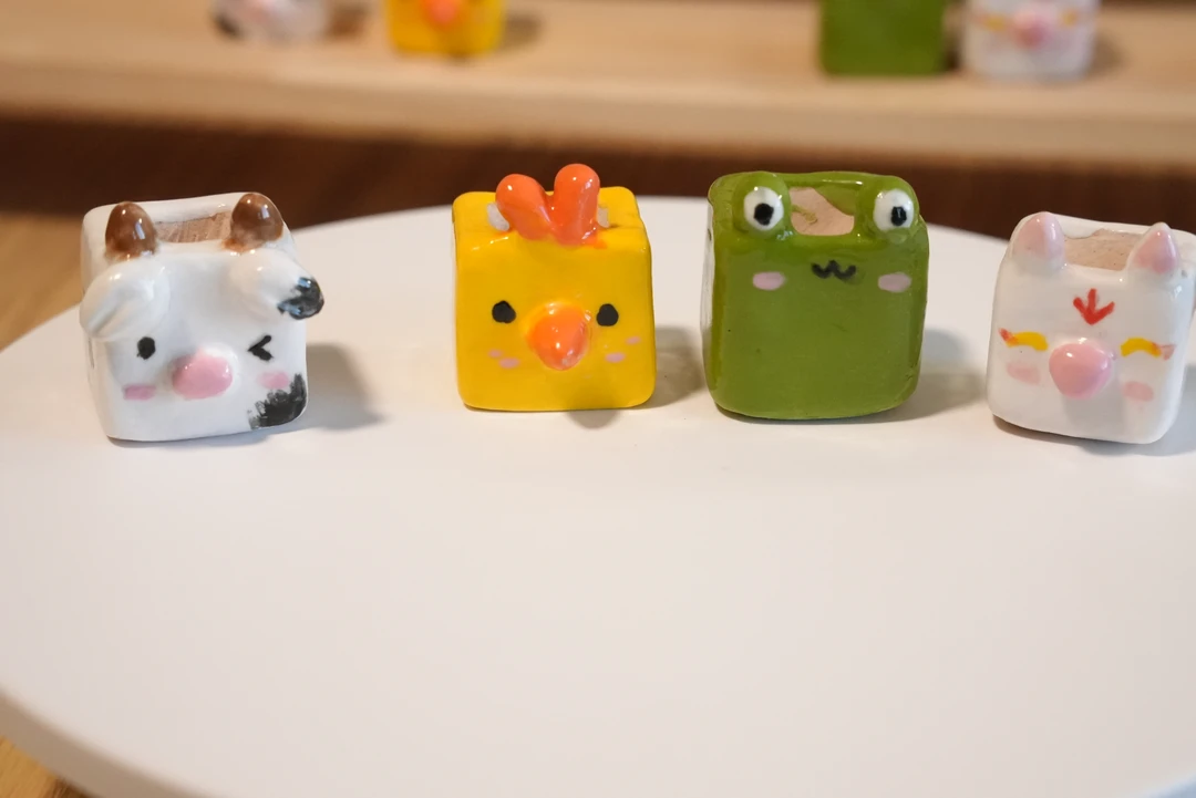 【一物一拍】 可爱小动物系列 纯手工多肉花盆 【CC陶】