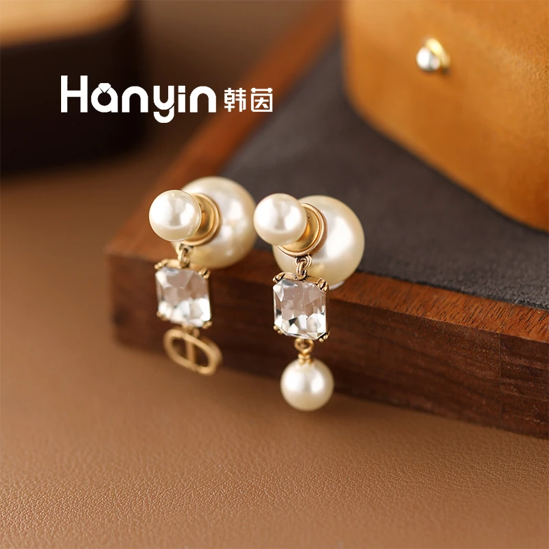 铜合金仿珍珠耳饰 925银针AB款大颗粒韦雪同款大小圆珠耳钉AAA