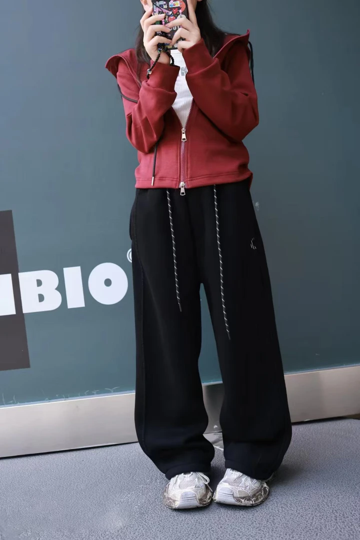 小文童学加绒直筒裤2358女宝洋气十足冬天加绒显瘦休闲裤窄版直筒