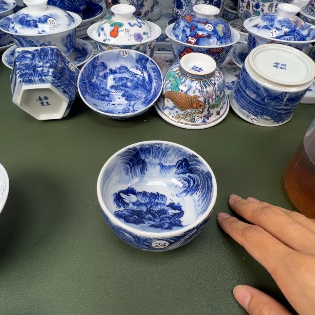 景德镇纯手工纯手绘茶具木木24