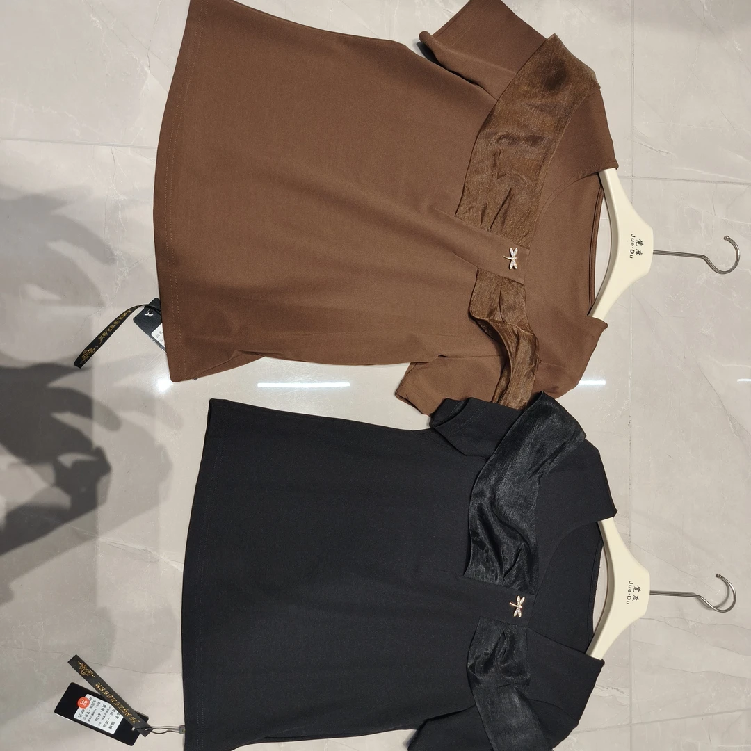 欧版时尚潮流百搭气质优雅洋气款短袖