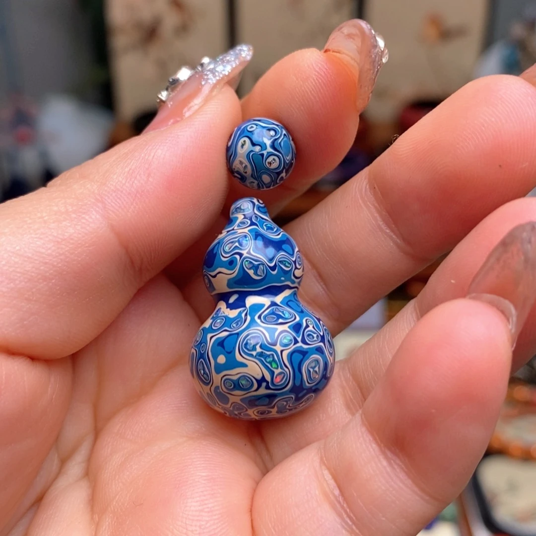 小*大漆葫芦犀皮纹精品单珠