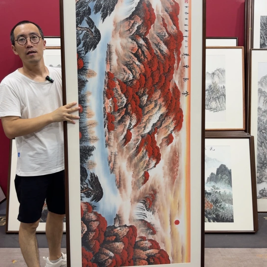 国画带框绘画210/80尺寸