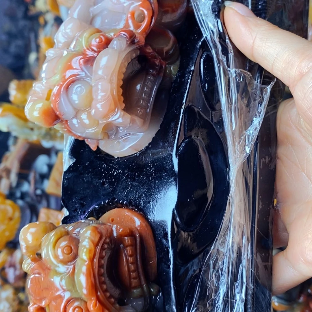 合金石英质玉（黄龙玉）珠宝半成品