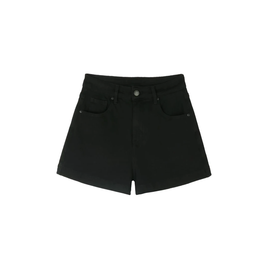 TOGETHER DW STUDIOS夏季新款中高腰土耳其纯色A字阔腿三分短裤