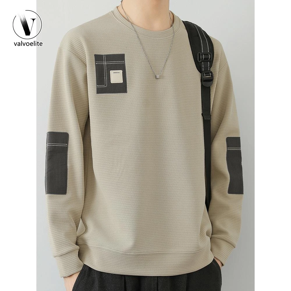 VALVOELITE高端圆领男运动卫衣春秋季新时尚新潮长袖宽松休闲上衣