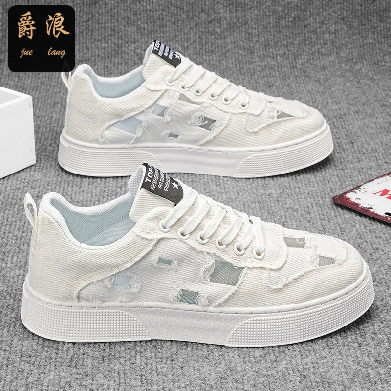 春季新款帆布男鞋透气百搭乞丐休闲平板鞋男士厚底小白休闲鞋潮鞋
