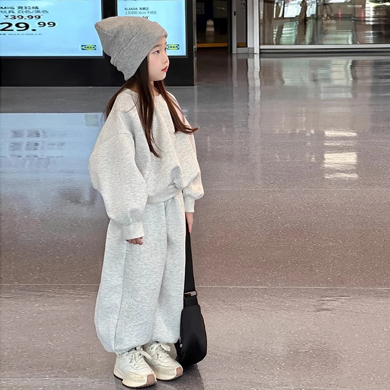 女童刺绣卫衣套装秋季2025新款儿童日系穿搭小女孩洋气运动两件套
