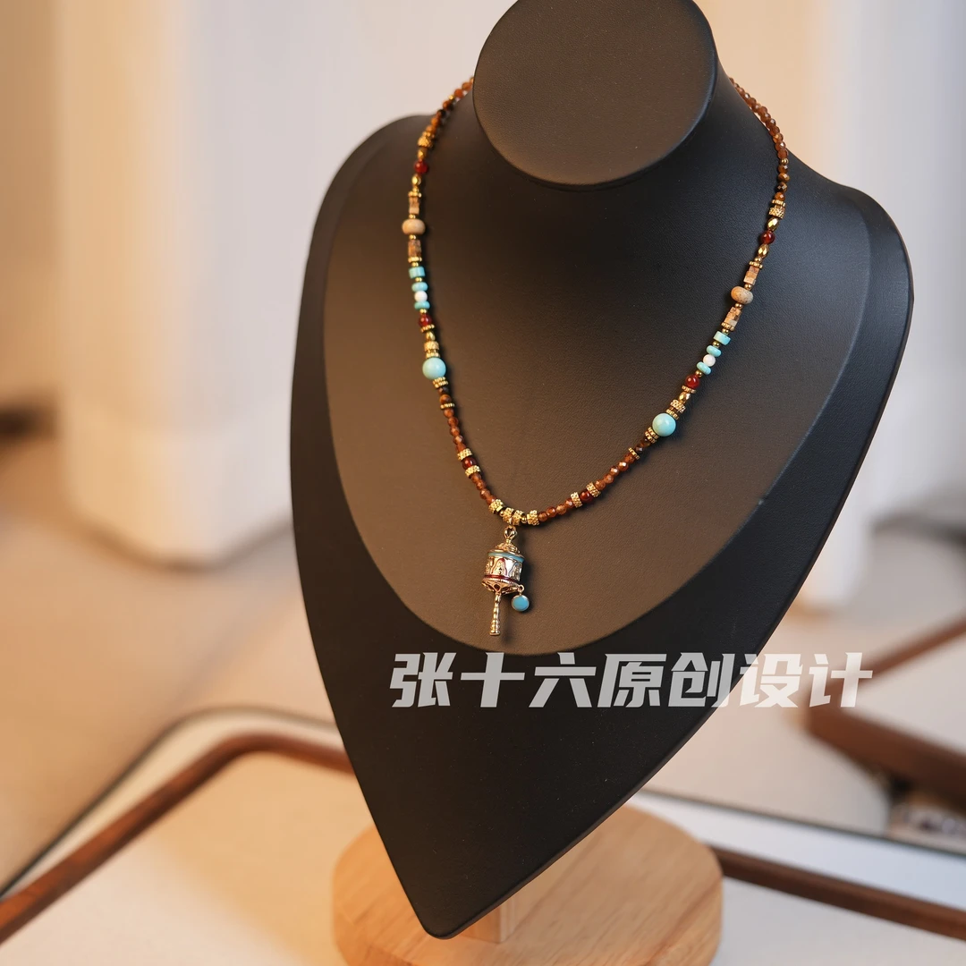 钛钢项链 [转经筒]张十六原创设计手工串珠百搭复古小众彩色