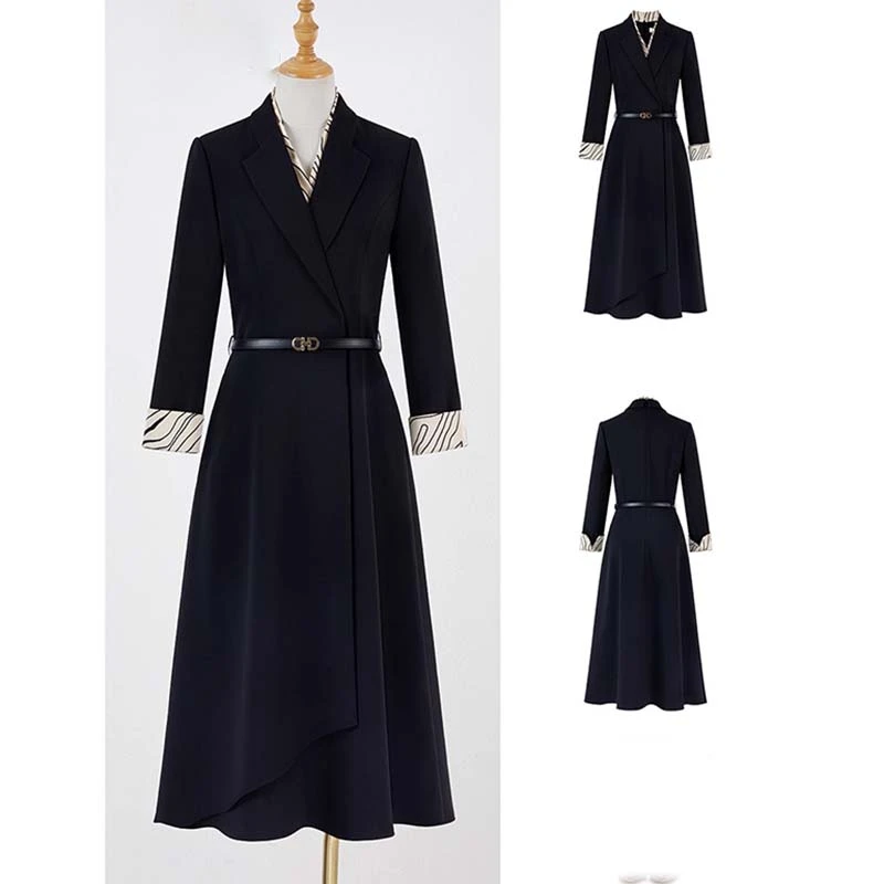 【送腰带】轻奢连衣裙女春秋季高端职业装气质女神范职场裙QJ0099