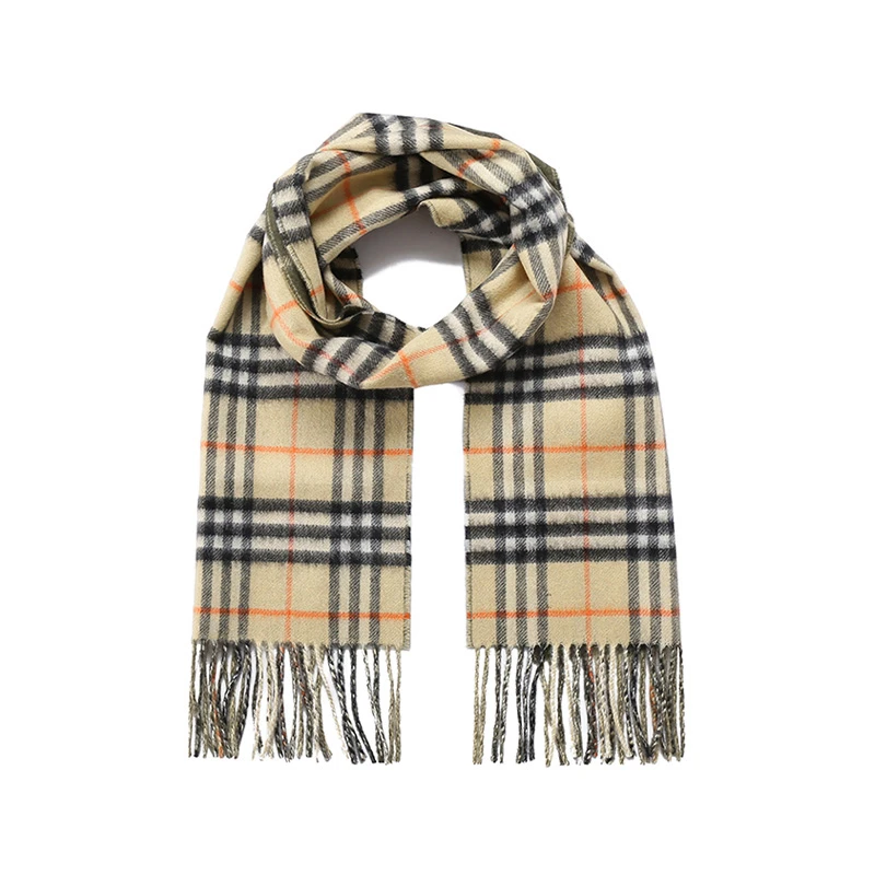 未使用 BURBERRY/博柏利 中性款双面两用流苏保暖围巾 80957021