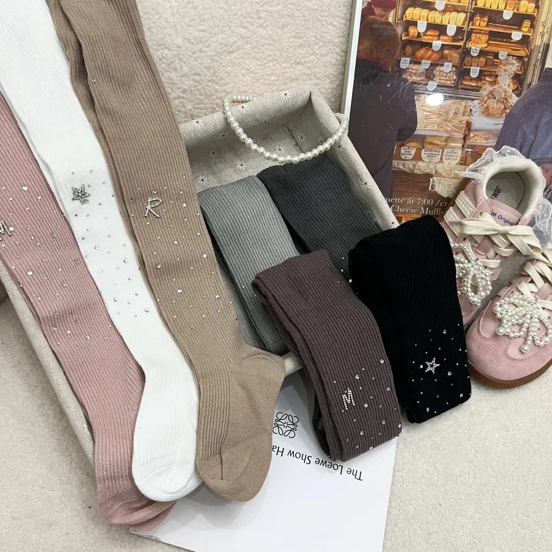 【Mantoumama】3【新款】精致烫钻打底连裤袜女童春秋百搭弹力软纯色