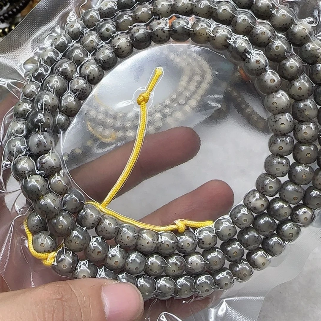 手串星月菩提17殿堂黑冰大眼睛星月108-8左右