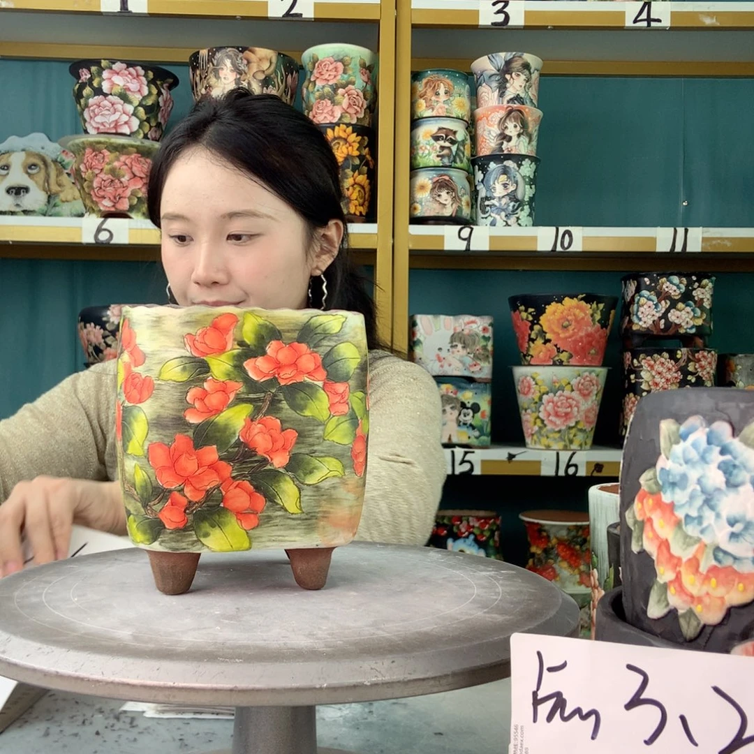 陶景德镇手工花盆112