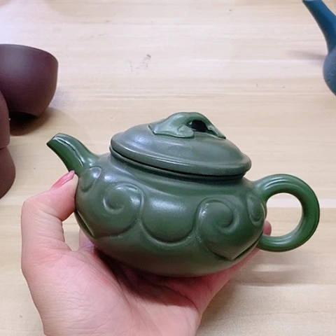 茶壶绿泥宜兴紫砂全手工制作
