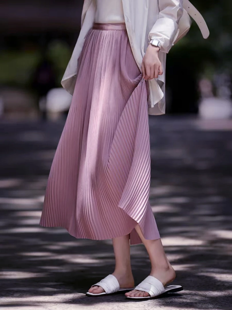 8589 祺欣家 法式三宅压褶重工艺垂坠高级感显气质简约风半身裙