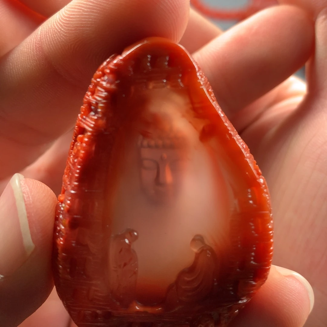 南红玛瑙未镶嵌1意境佛窟牌