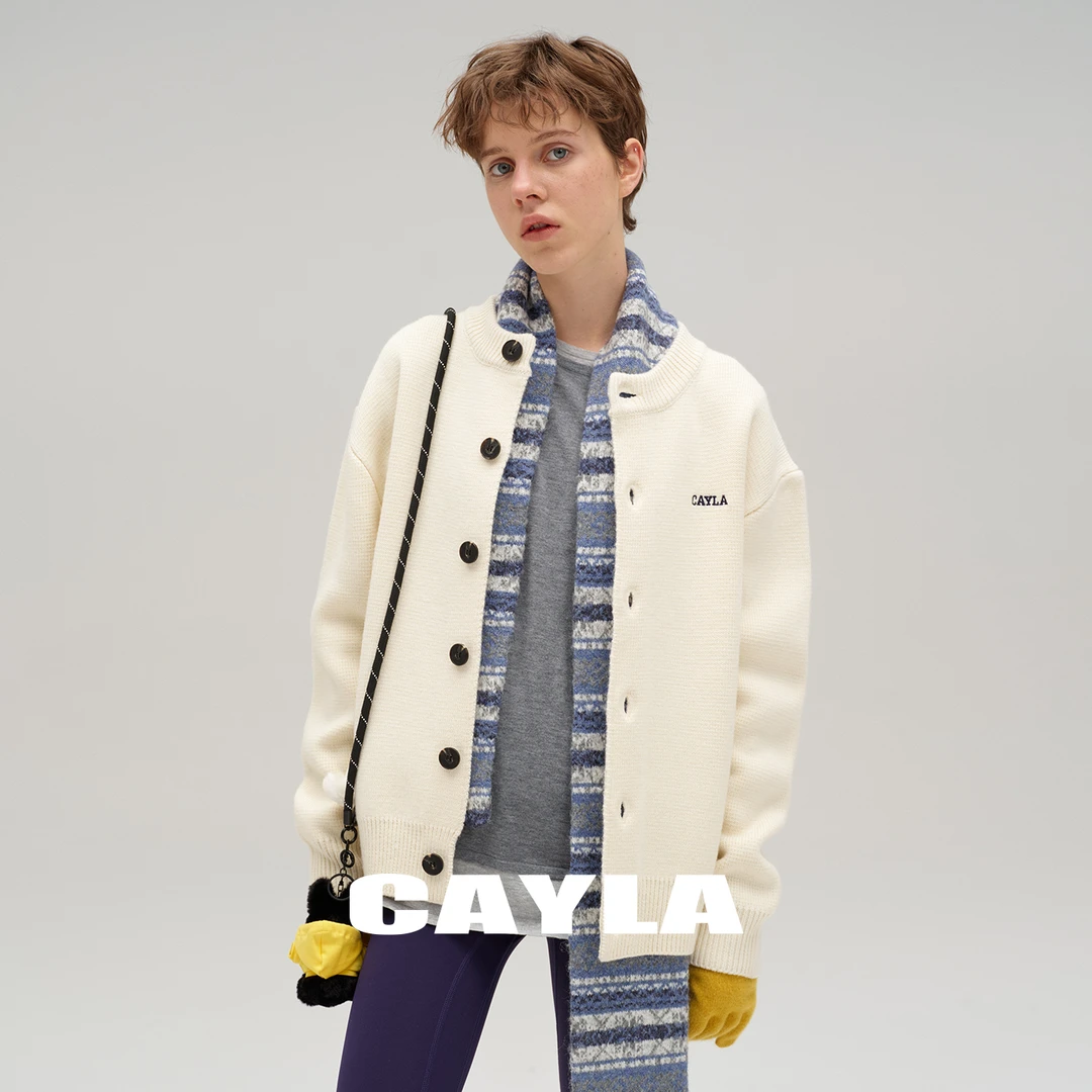 CAYLA25AW羊毛挺阔刺绣开衫076