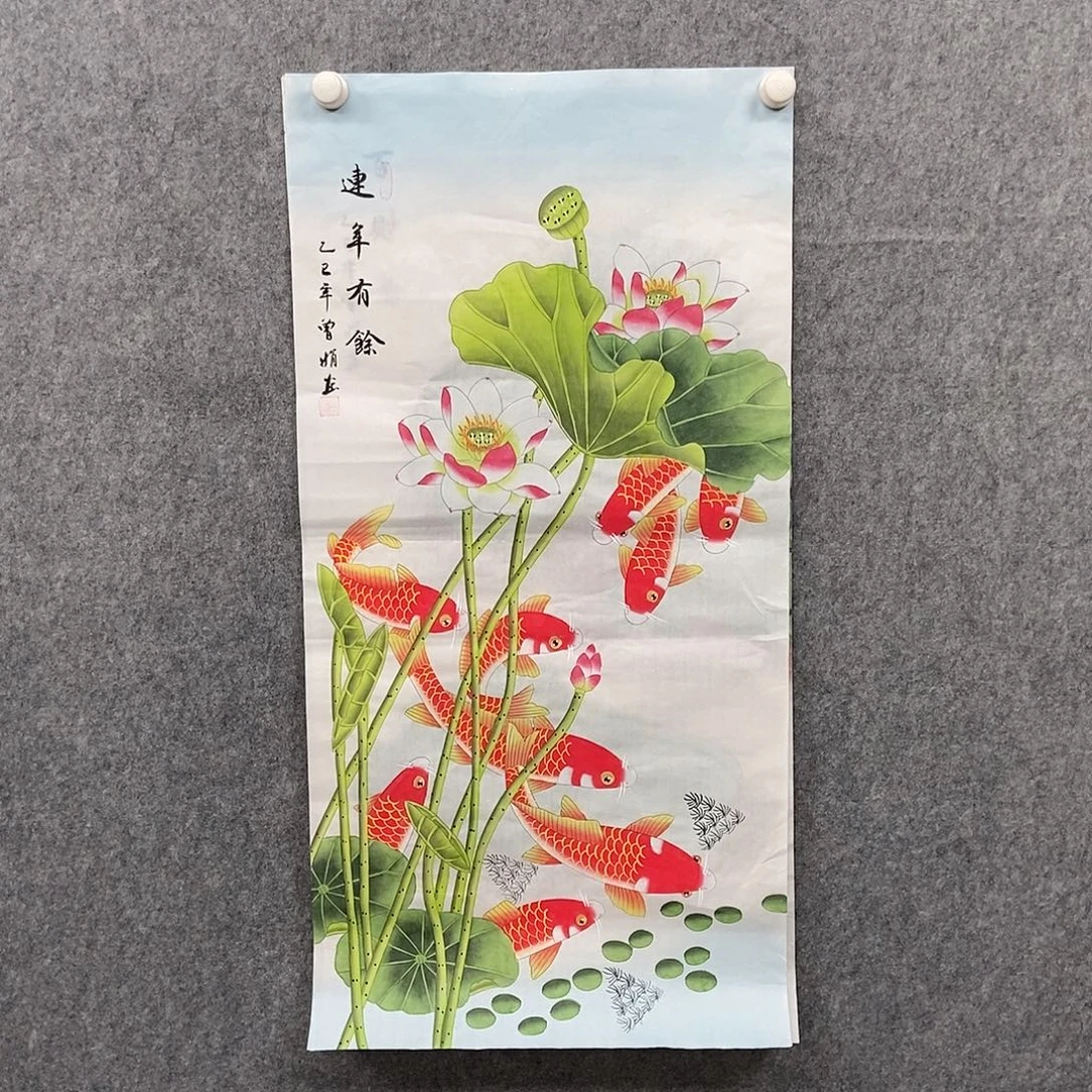 国画三尺工笔花鸟一副