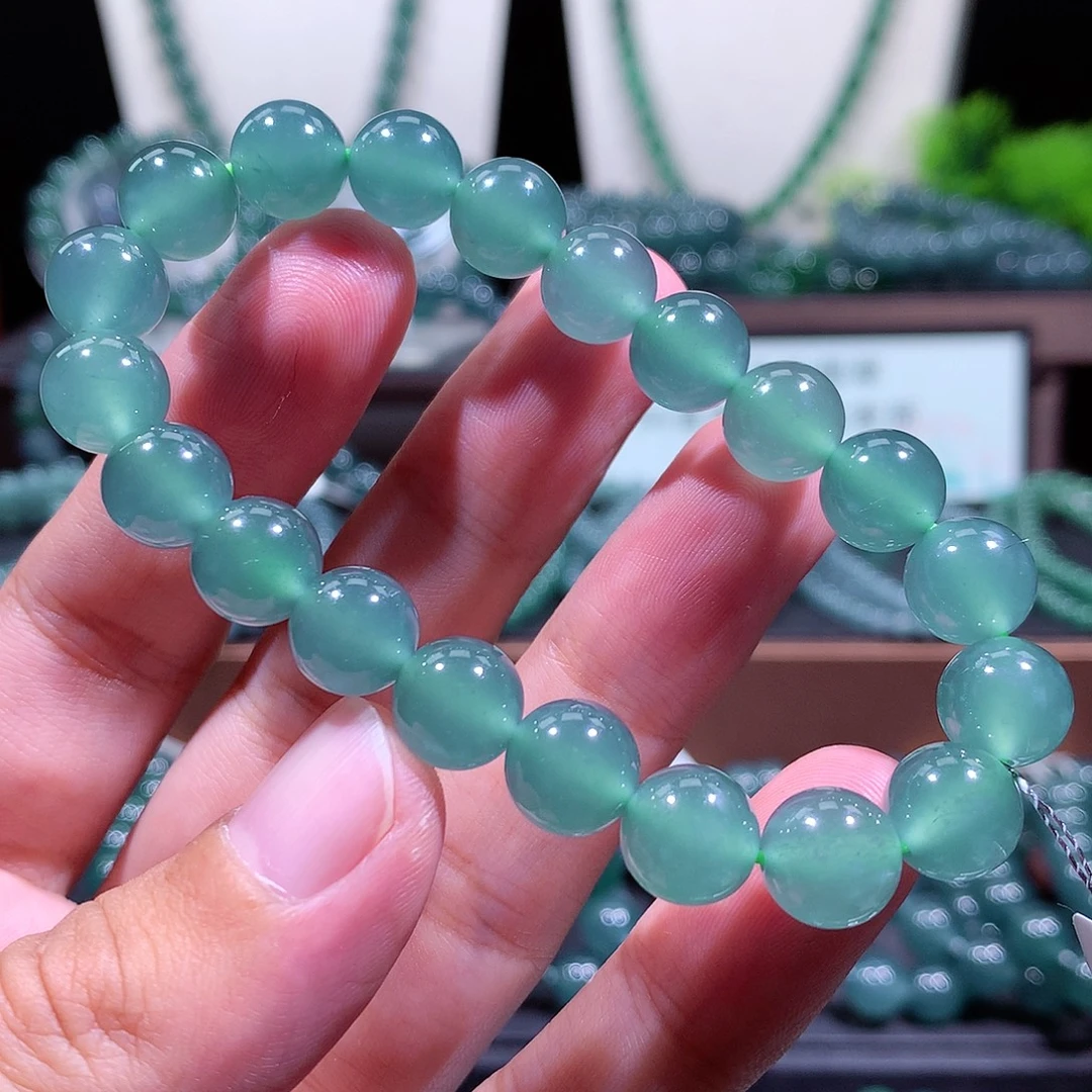 翡翠未镶嵌手链天然a货翡翠手串9.8