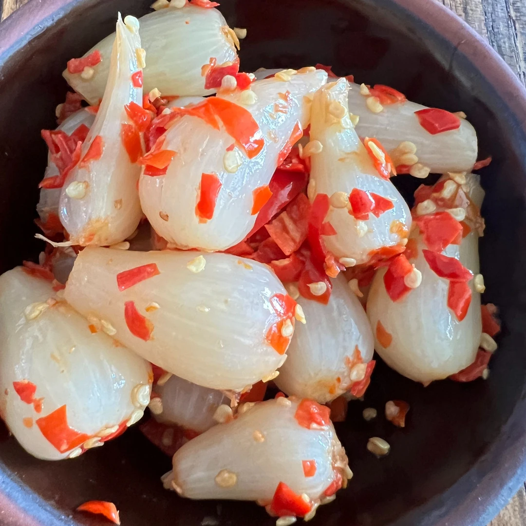 湖南特色酸辣剁椒腌制藠头下饭菜开胃泡菜即食