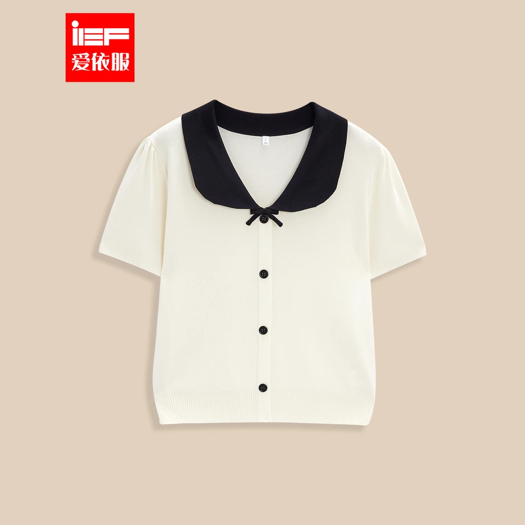 IEF/爱依服【微胖】大码女装2025夏季新款甜美减龄毛织上衣流光风