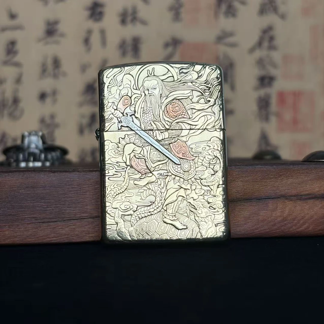 ZIPPO打火机 真武大帝 浮雕镶嵌 官方正品防风七夕节送男友礼物