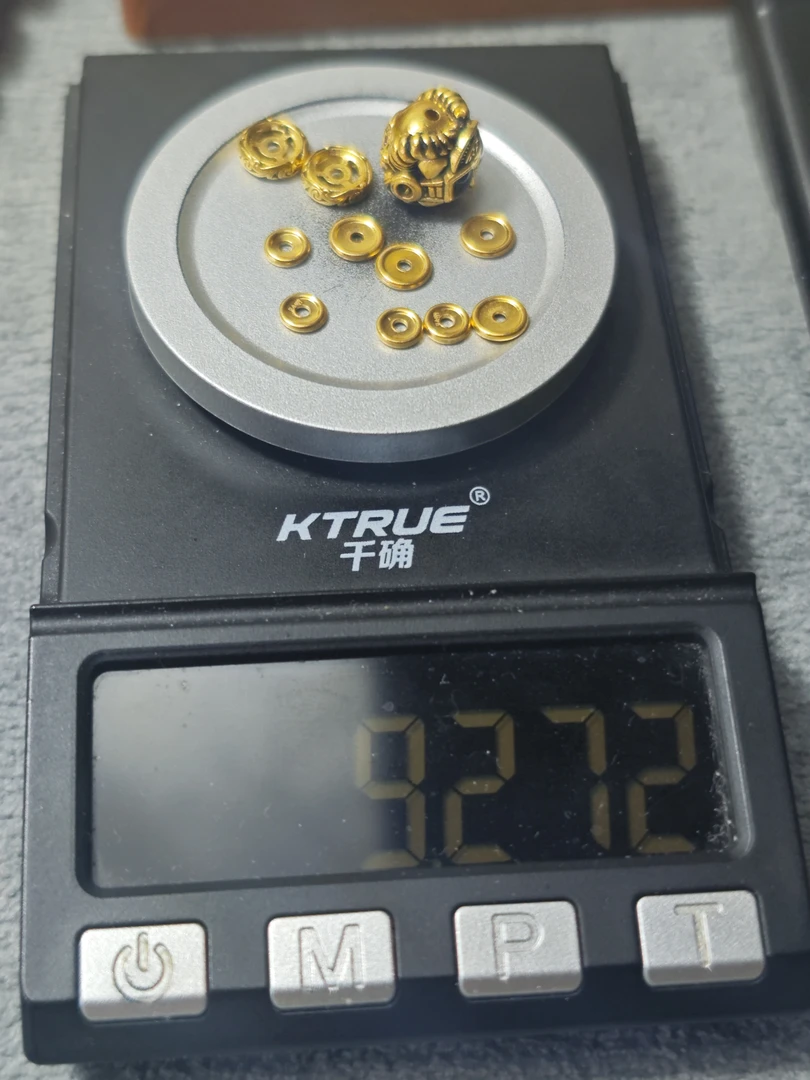 足金999飞行员配珠万向轴黄金文玩配饰